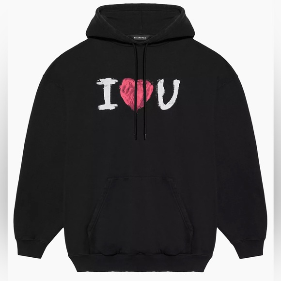 Balenciaga I Love U Oversized Hoodie Sz L - Picture 1 of 8